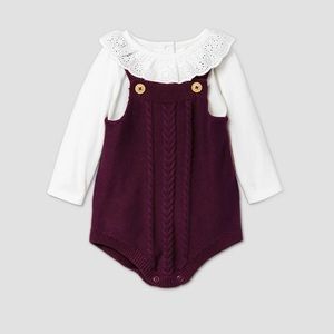 RUFFLE EYELET TOP AND KNIT ROMPER